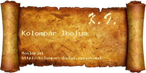 Kolompár Ibolya névjegykártya