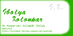 ibolya kolompar business card